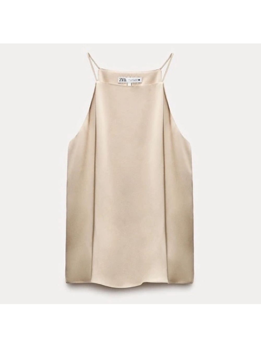 Zara cream beige satin tank and pants set - Picture 3 of 9